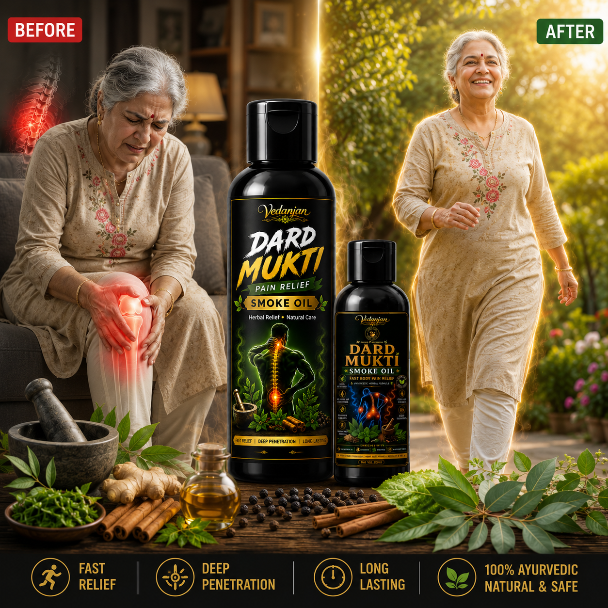 Vedanjan Dard Mukti Pain Relief Smoke Oil – Herbal Relief for Joint & Muscle Pain