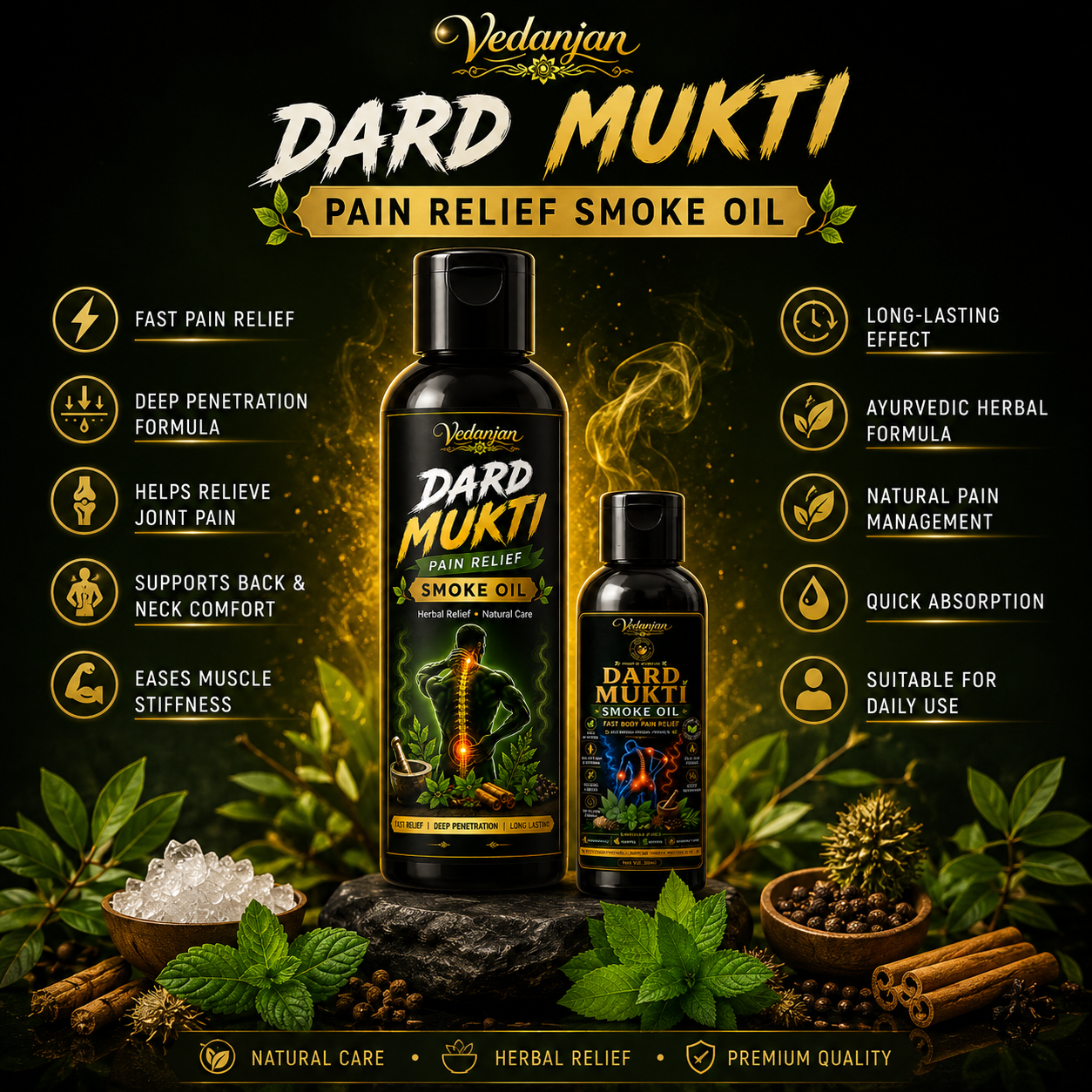 Vedanjan Dard Mukti Pain Relief Smoke Oil – Herbal Relief for Joint & Muscle Pain