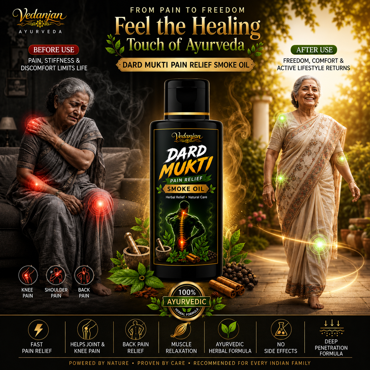 Vedanjan Dard Mukti Pain Relief Smoke Oil – Herbal Relief for Joint & Muscle Pain
